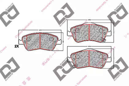 Комплект тормозных колодок BP1641 DJ PARTS